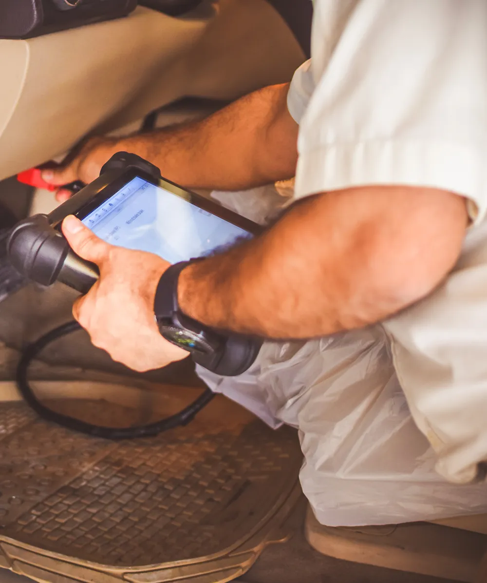 Technician Doing ADAS Module Programming